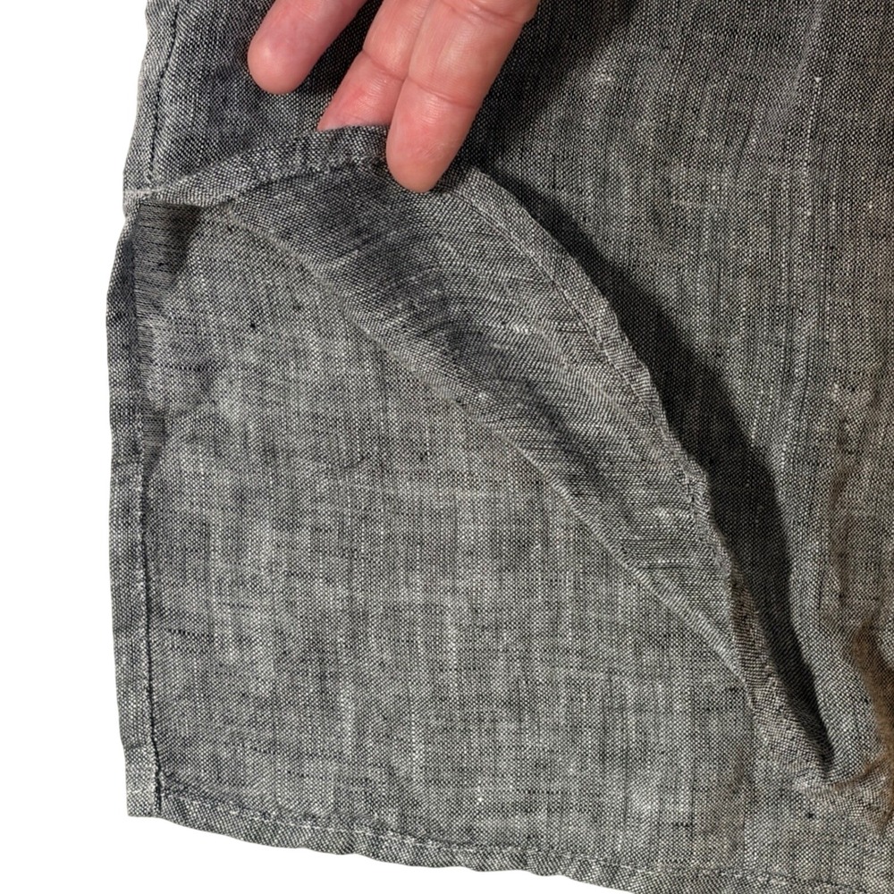 J Jill Love Linen Womens Button Down Tunic Shirt Sz XL Long Sleeve Relaxed Gray - Picture 4 of 9